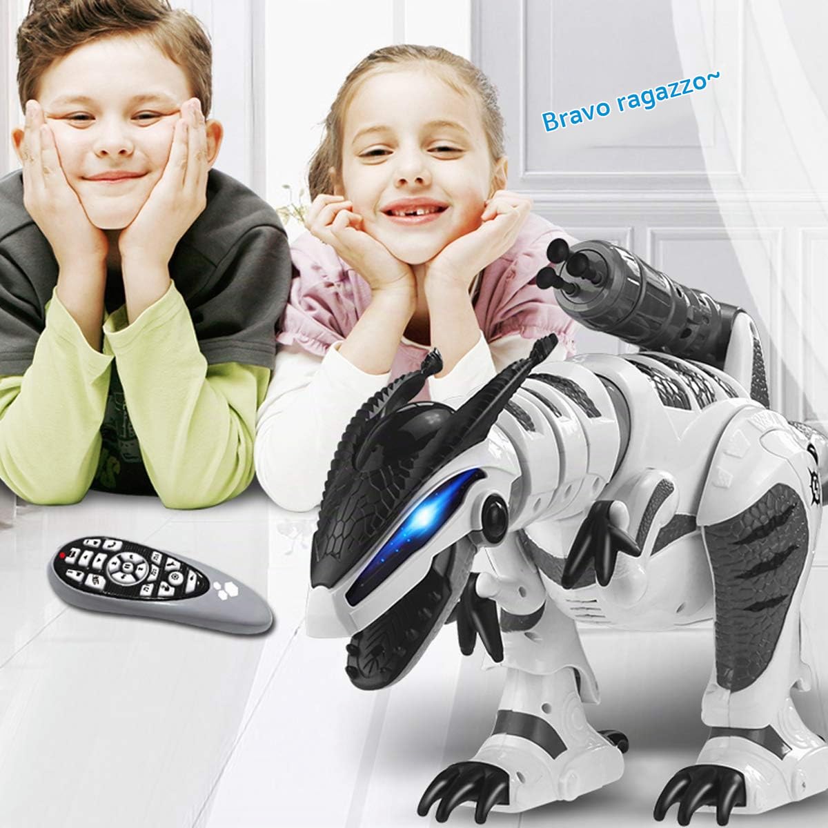 fisca RC Robot Dinosauro Intelligente Giocattoli Interattivi Intelligente Telecomando Elettronico Robot Andando Danza Canta & Battle Moda Giocattoli Per Ragazzi e Ragazze 5 6 7 8 9 10 Anni & Anziani