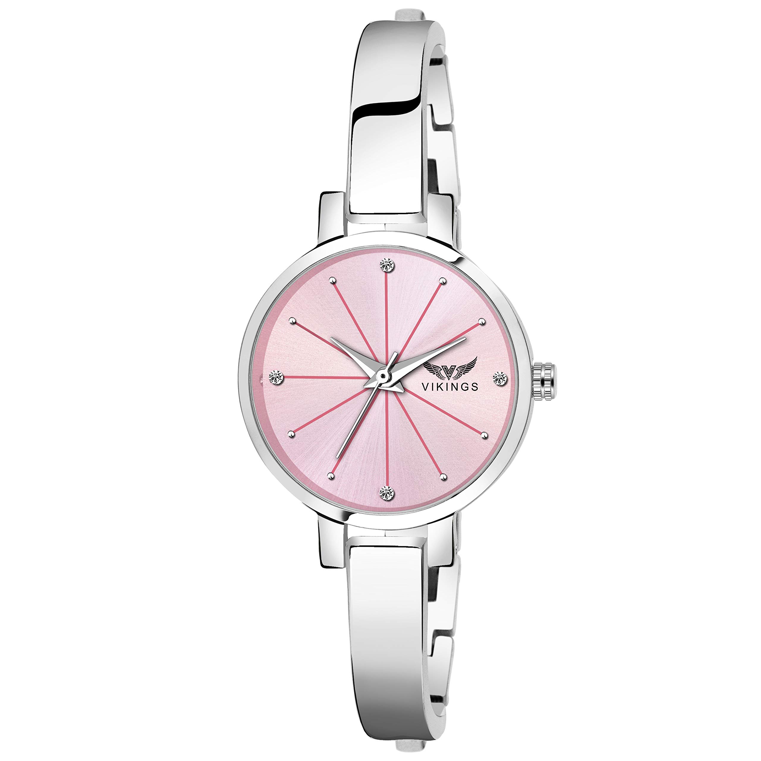 VIKINGS Analogue Girls Watch (Pink Dial Silver Colored Strap) (B07Y5KZ5W4) Amazon Price History, Amazon Price Tracker