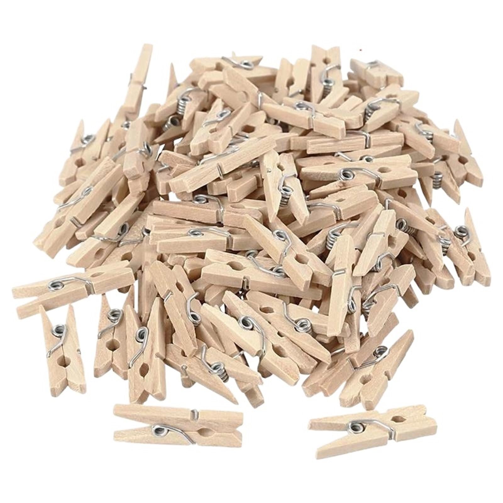 200Pcs MiniClips Wedding Party Wooden Clip Clips Pegs For Colthes