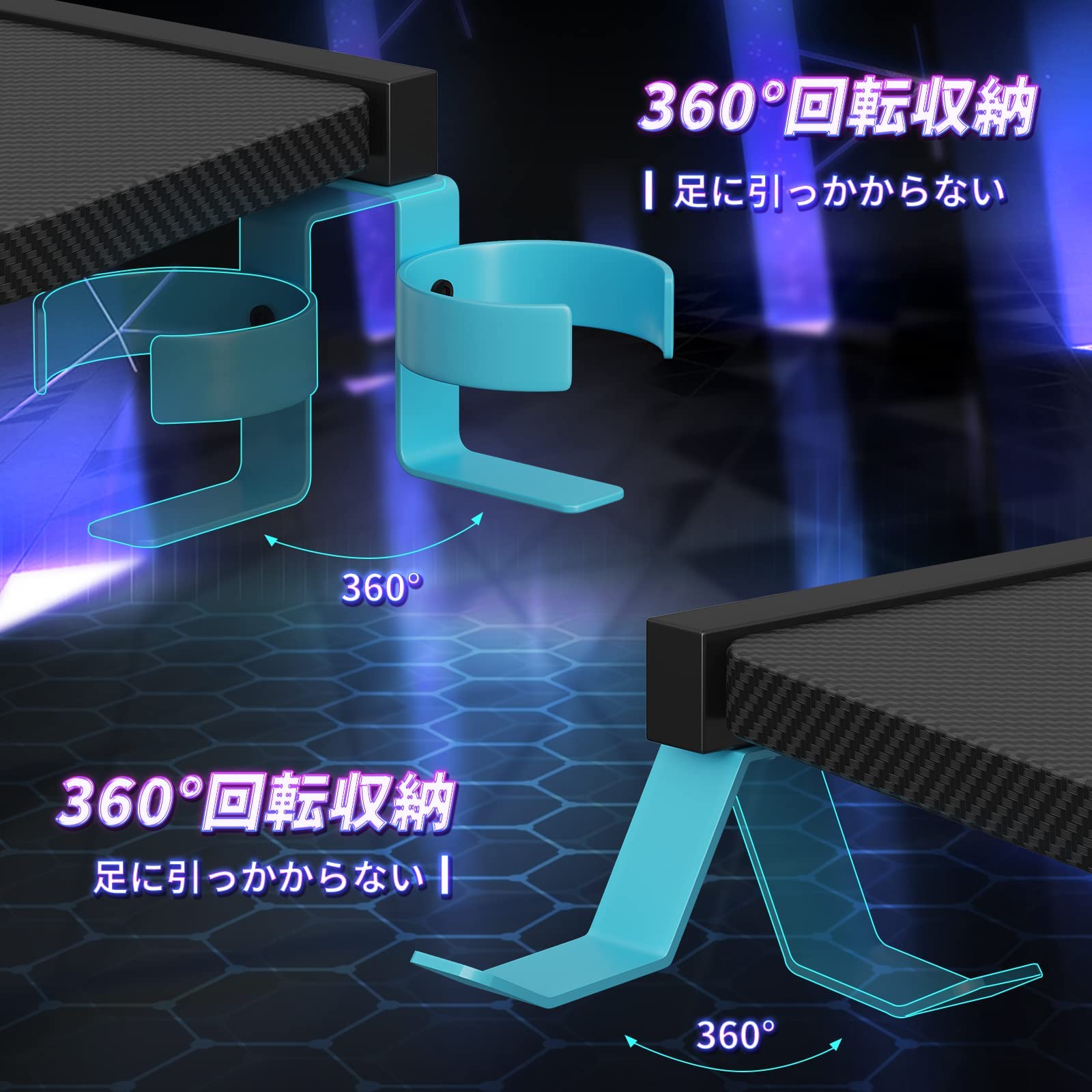 Amazon.co.jp: ゲーミングデスク パソコンデスク 幅100㎝ 安定丈夫 