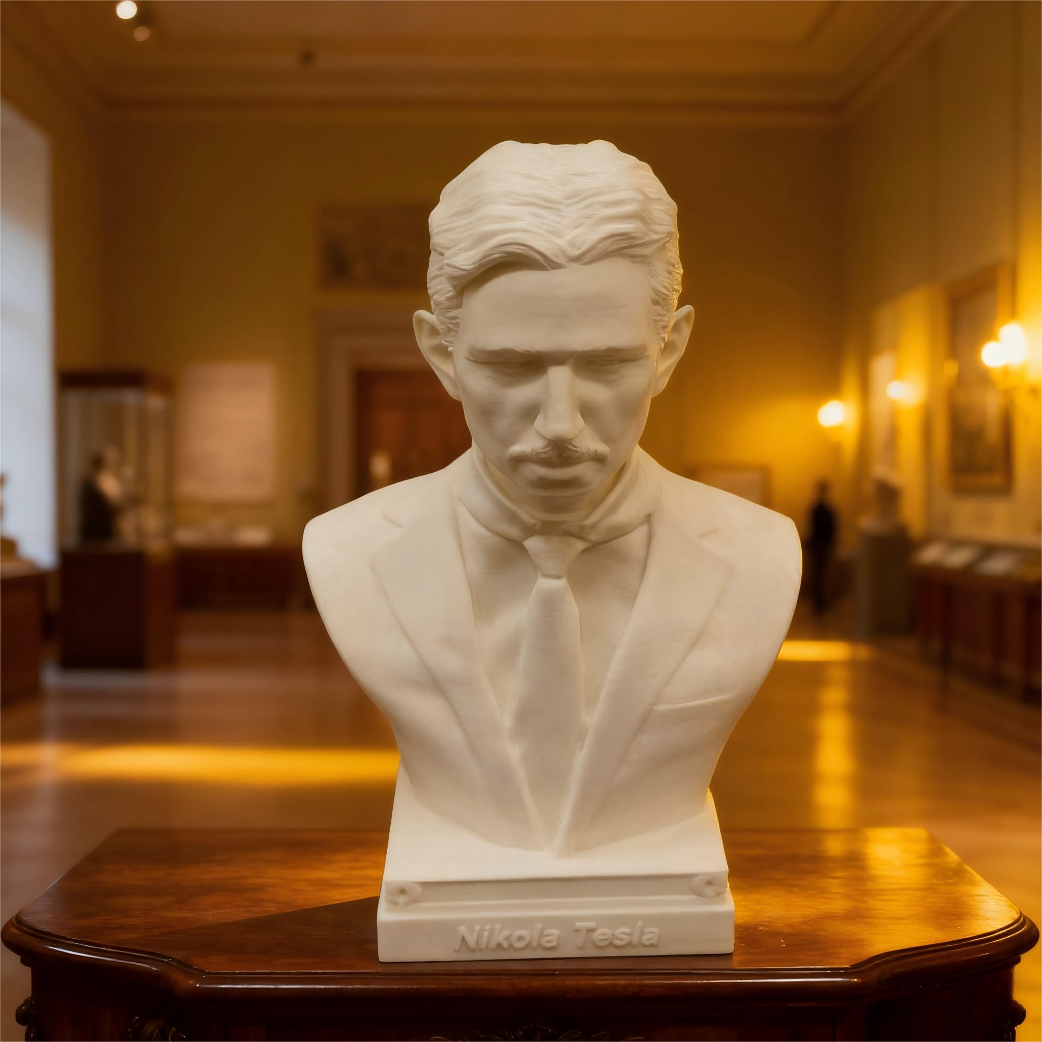 Dytartzx Nikola Tesla Bust Statue 4 Inch 3D Printed Historical Inventor Sculpture Classic Scientist Figure Desk Bookshelf Decor Art Ornament Gift for Thinkers
