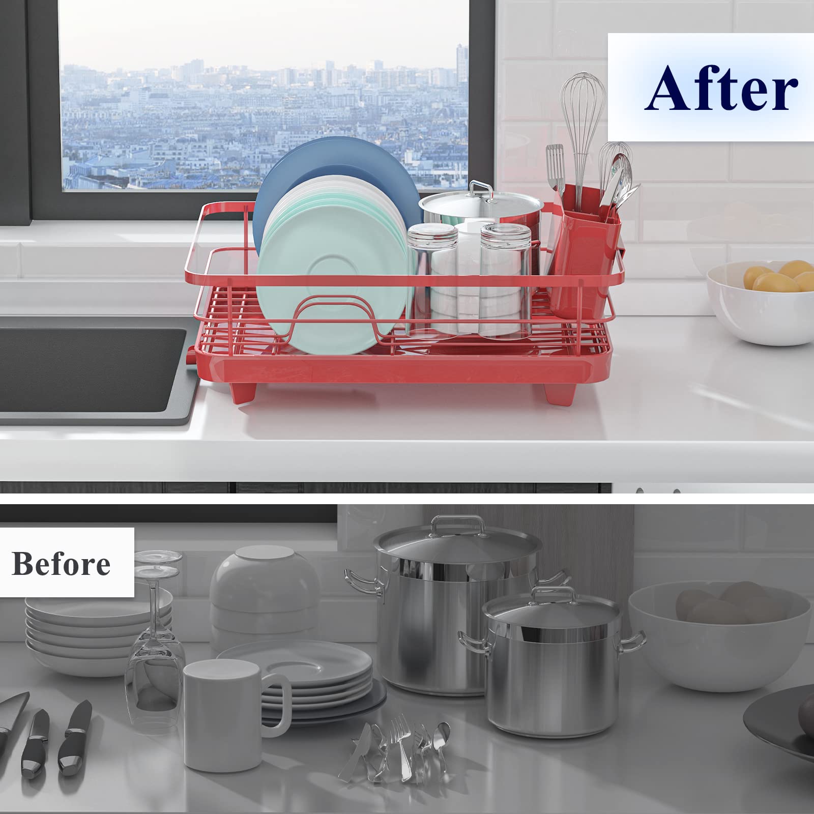 Snapklik.com : Kitsure Dish Drying Rack, Space-Saving Dish Rack, Dish ...