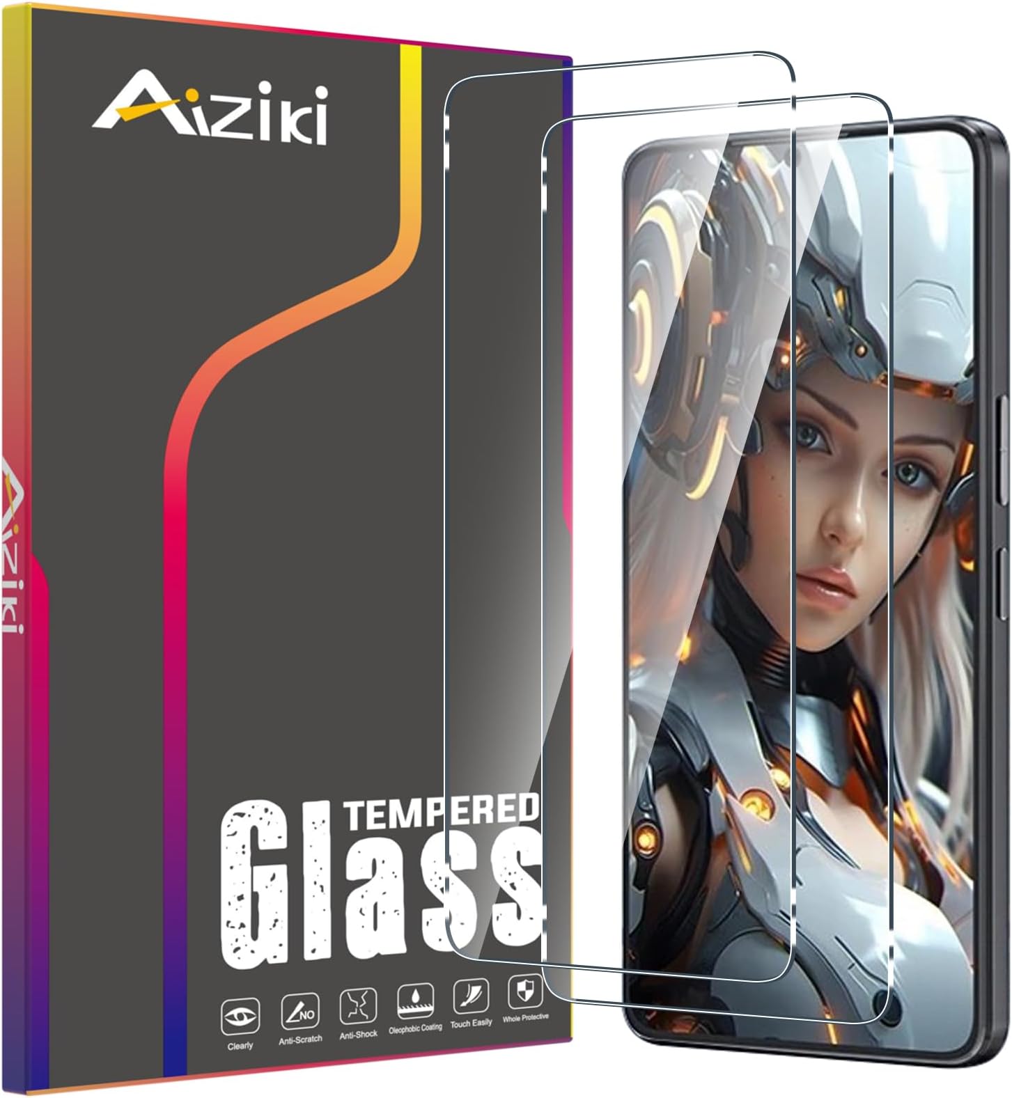 Aiziki Glass Screen Protector For Cubot Max 5 Tempered Glass Film, Impact-Protection, Anti-Shatter, Anti-Scratch, HD Clear, Bubble Free, [2 Pack] Screen Protectors Cubot Max 5