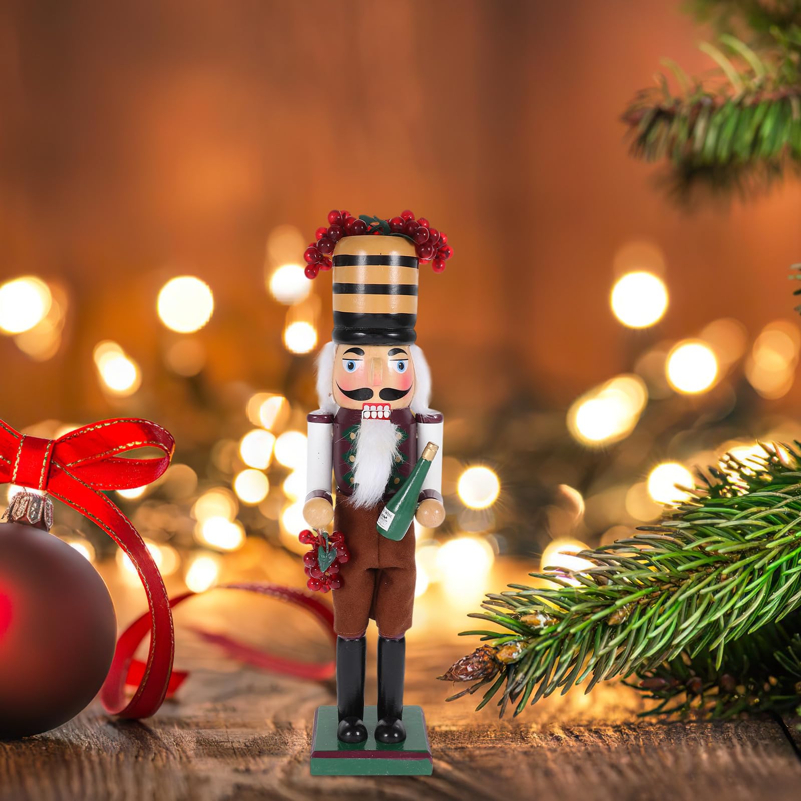 VICASKY Nussknacker Figur aus Holz Weihnachts Dekoration Tischornament Nussknacker Bastelarbeit für Zuhause