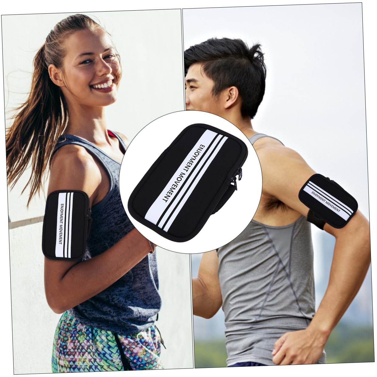 Housoutil 3 Fundas para Teléfono con Recorte para Auriculares para Correr Trotar Y Hacer Senderismo.