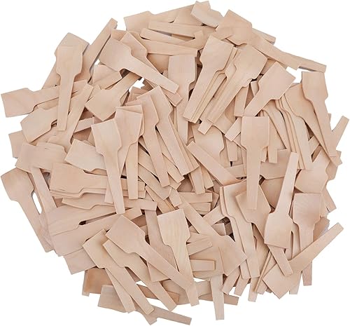 Bekith Paquete de 400 mini cucharas de madera, cuchara desechable de 2-34 pulgadas para manualidades, exfoliantes de azúcar orgánico, degustación y