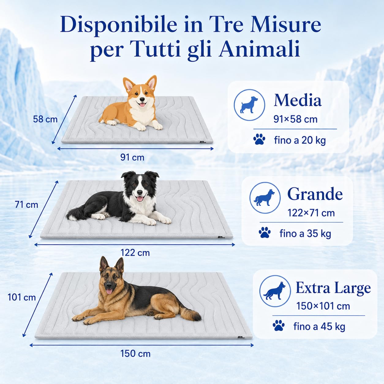 Kobolaf Tappetino Refrigerante Cani Reversibile per Tutte le Stagioni (M-91 * 58 cm)