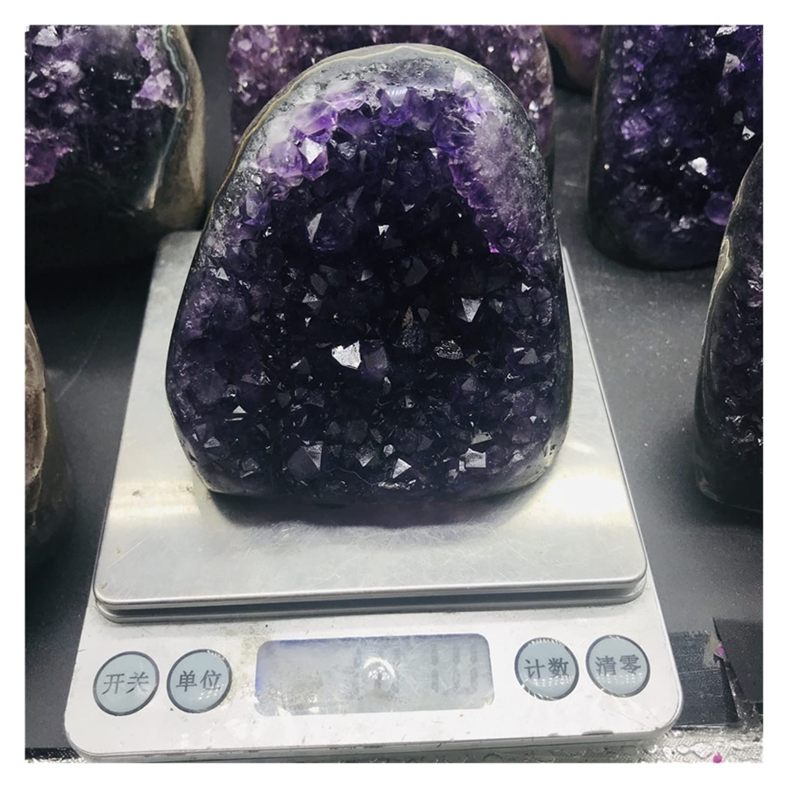 Amethyst Rohstein Natürlicher Amethyst Stein Geode Kristall Cluster Home Decoration Rohe Quarz Mineralien Echt Uruguay Amethyste Spirituelles Chakra Reiki (Color : 500-600g)