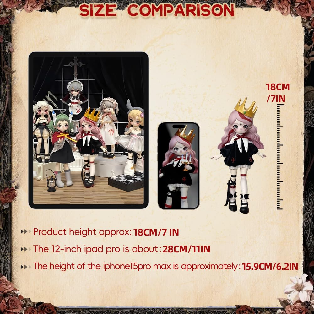 XiDonDon Nyssa Bizarre Nightmare Series Action Collectable Anime Figure Model Gift 1/12 Gothic Style BJD Doll Toys (Single Box) - Image 4