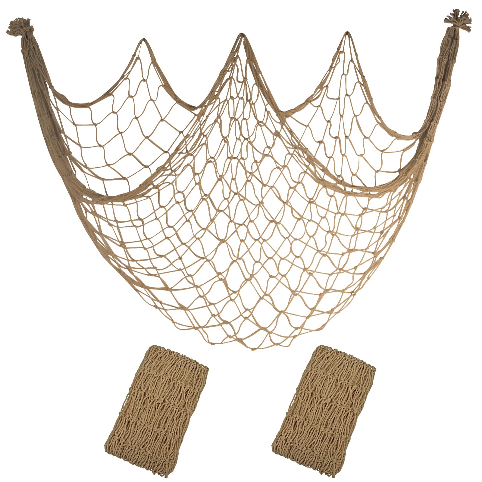 Photo 1 of 10x5 Feet Decorative Fishing Net for Party, 2 Pack Brown Fish Nets Decor