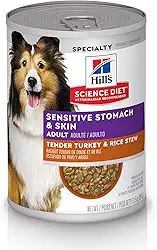 Ração Úmida Hill's Science Diet Pele Sensível para Cães Adultos sabor peru e arroz - 354g