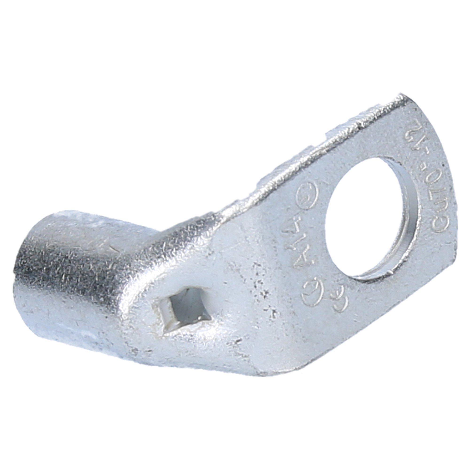 Cembre A14-L12 Lot de 10 Cosses de Câble Tubulaires 90° 70 mm² M12 | Connecteurs en cuivre étamé non isolés avec trou de visualisation pour sertissage sécurisé, auto, maison ou industrie.
