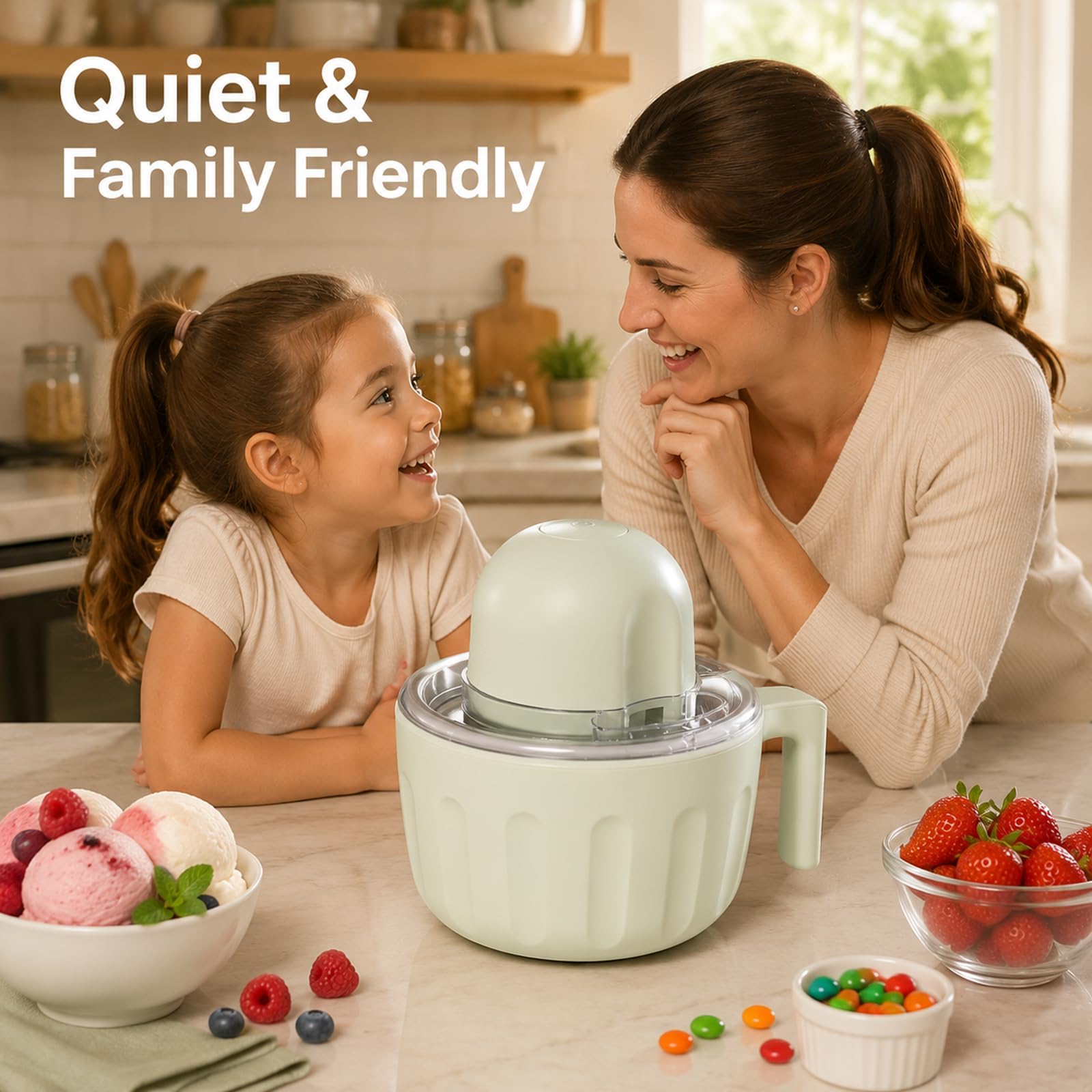 Tragbare Mini Eismaschine, Wiederaufladbarer Eiscreme Maker Kabellos, Für Frozen Yogurt Sorbet Gelato Hausgemachte Desserts Und Familie (1PCS)