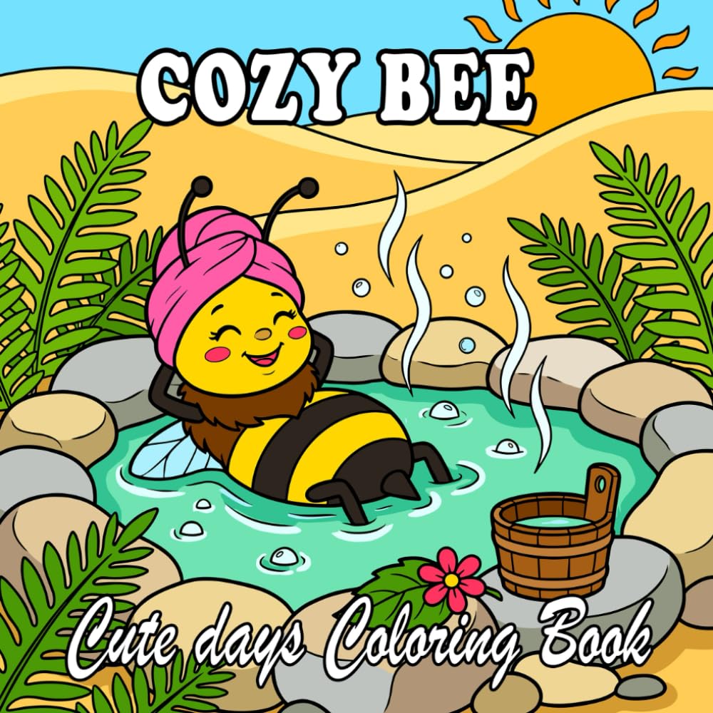 bee coloring book: Cute & Cozy Bees for Kids and Adults