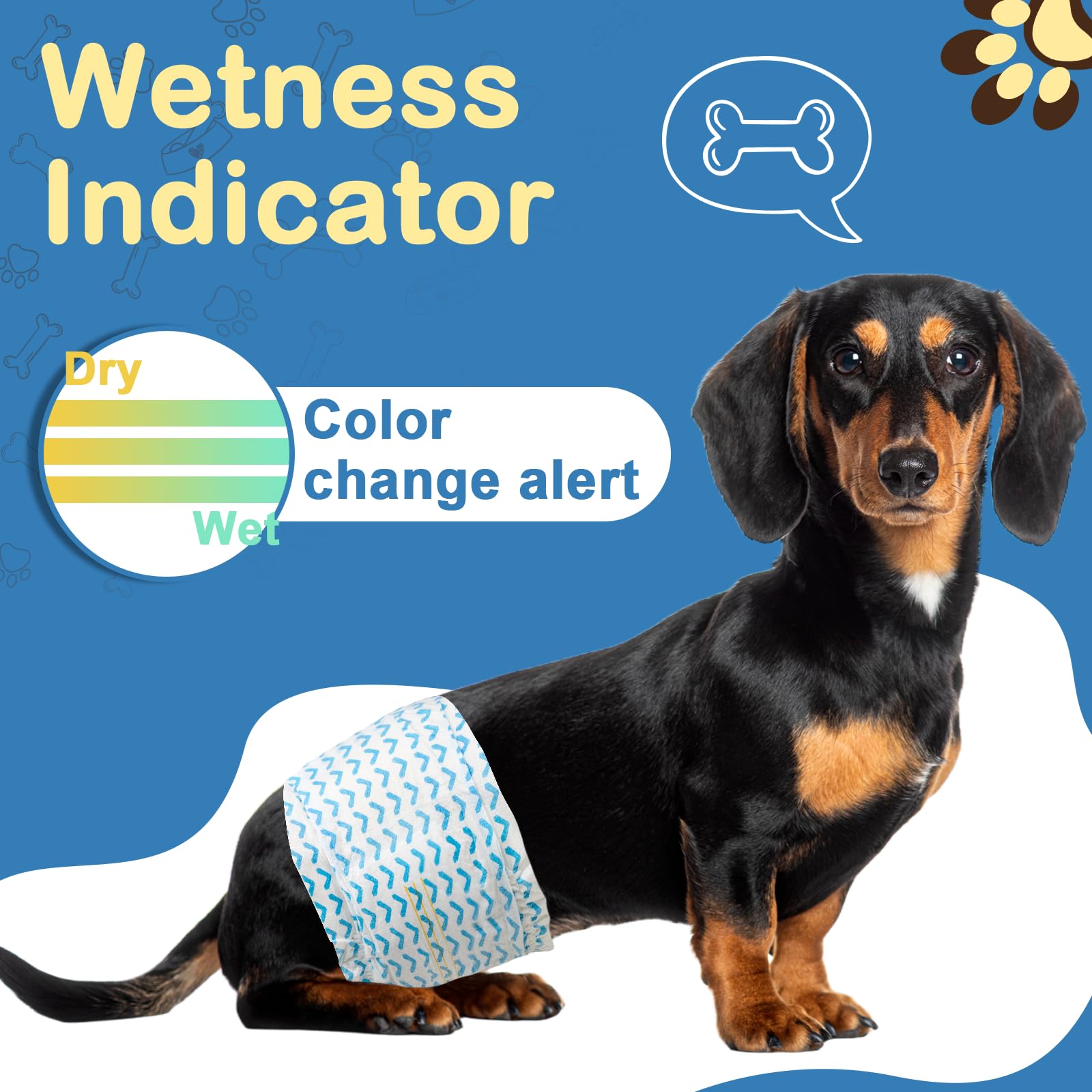 FuzzFables Dog Diapers Male 20 Count, Disposable Male Dog Wraps with Wetness Indicator - Image 4