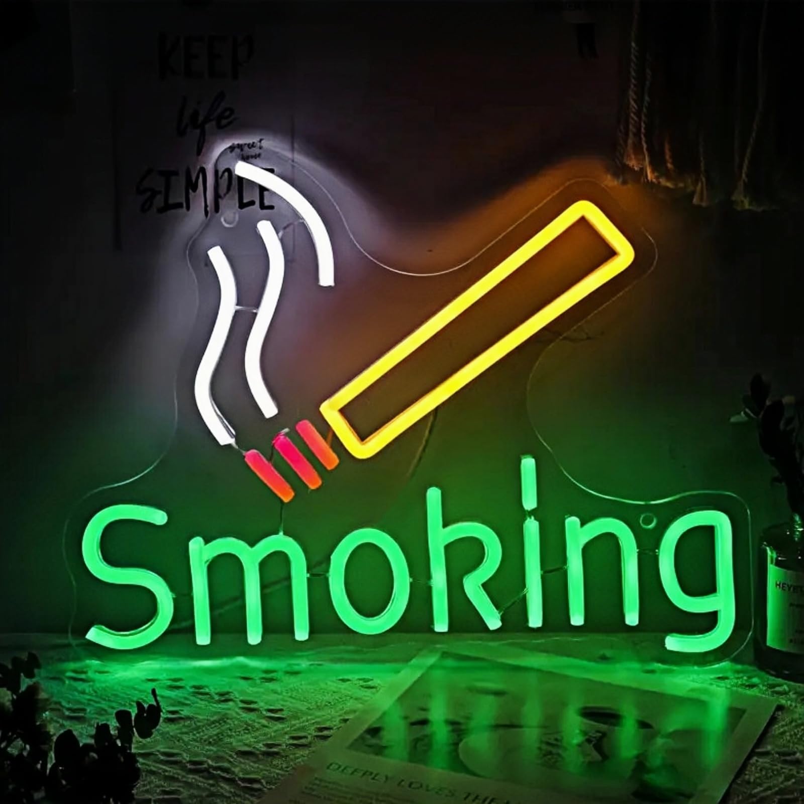 LED Handmade Cigar Evil Eye Neon Sign Man Cave Ligh for Living Bedroom Room Smoking Shop Hotel Bar Party Supplies Gifts for Boys Stoner(USB Powered)