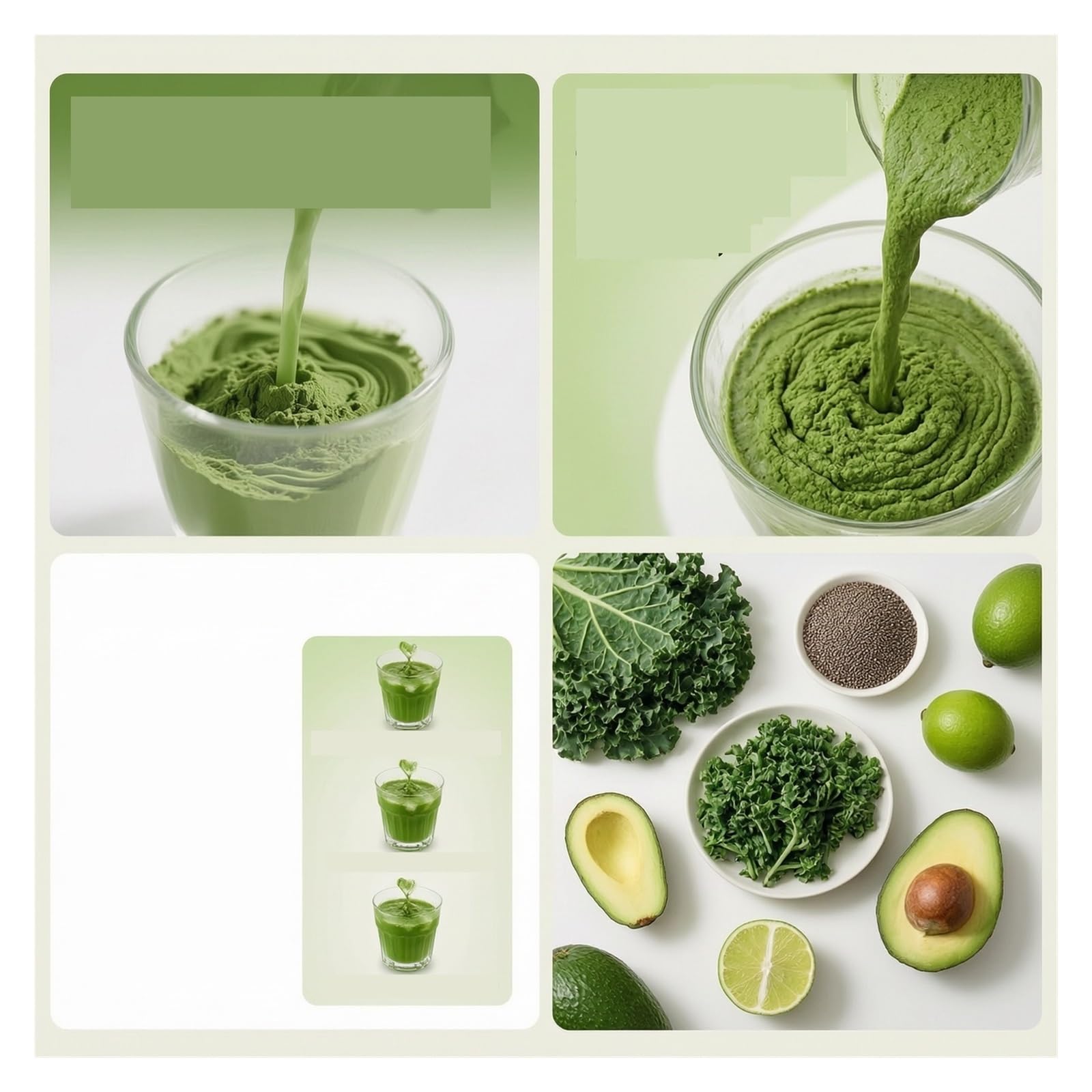 Grünkohl-, Chia-Samen- und Avocado-Pulver 140 g (20 g x 7), einzeln verpacktes, nahrhaftes Frühstücksgetränk(3pcs)