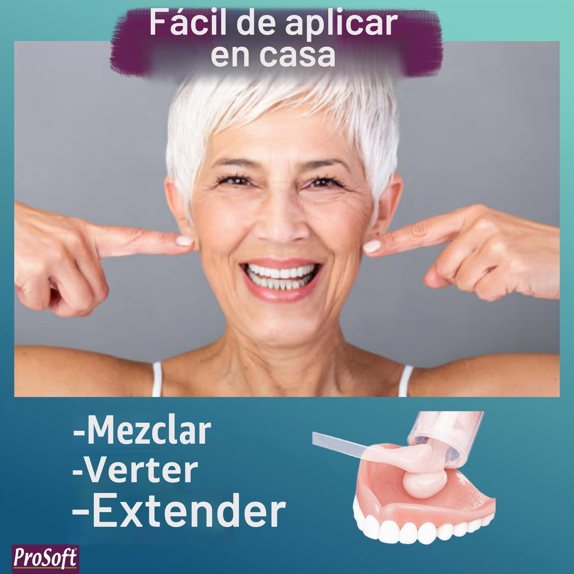 ProSoft - Reliner de prótesis dental, 2 placas de prótesis