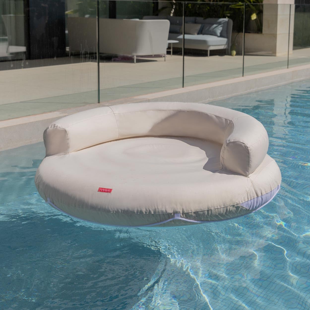Flamingueo Colchoneta Piscina, Tumbona Hinchable, Estructura Interior PVC, Funda Exterior Poliéster, 152 x 152 x 49 cm
