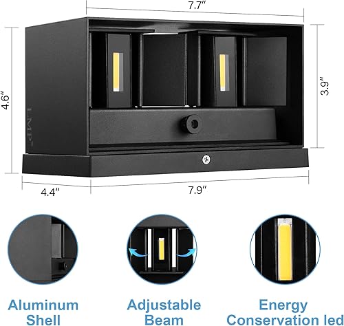 Miniatura 3 de LMP Iluminación exterior del atardecer al amanecer, luz de pared de arriba y abajo, luces LED de porche de 12 W, luces para exteriores para casa,
