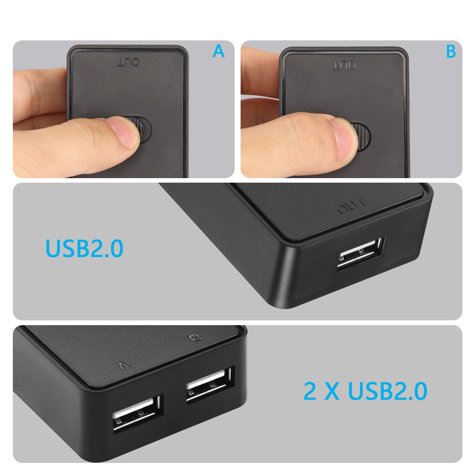 Amazon.co.jp: CERRXIAN USB2.0スイッチセレクター USB KVMスイッチャ