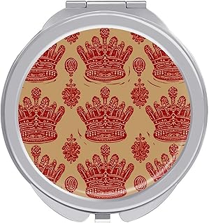 Espejo de maquillaje de viaje con corona roja...