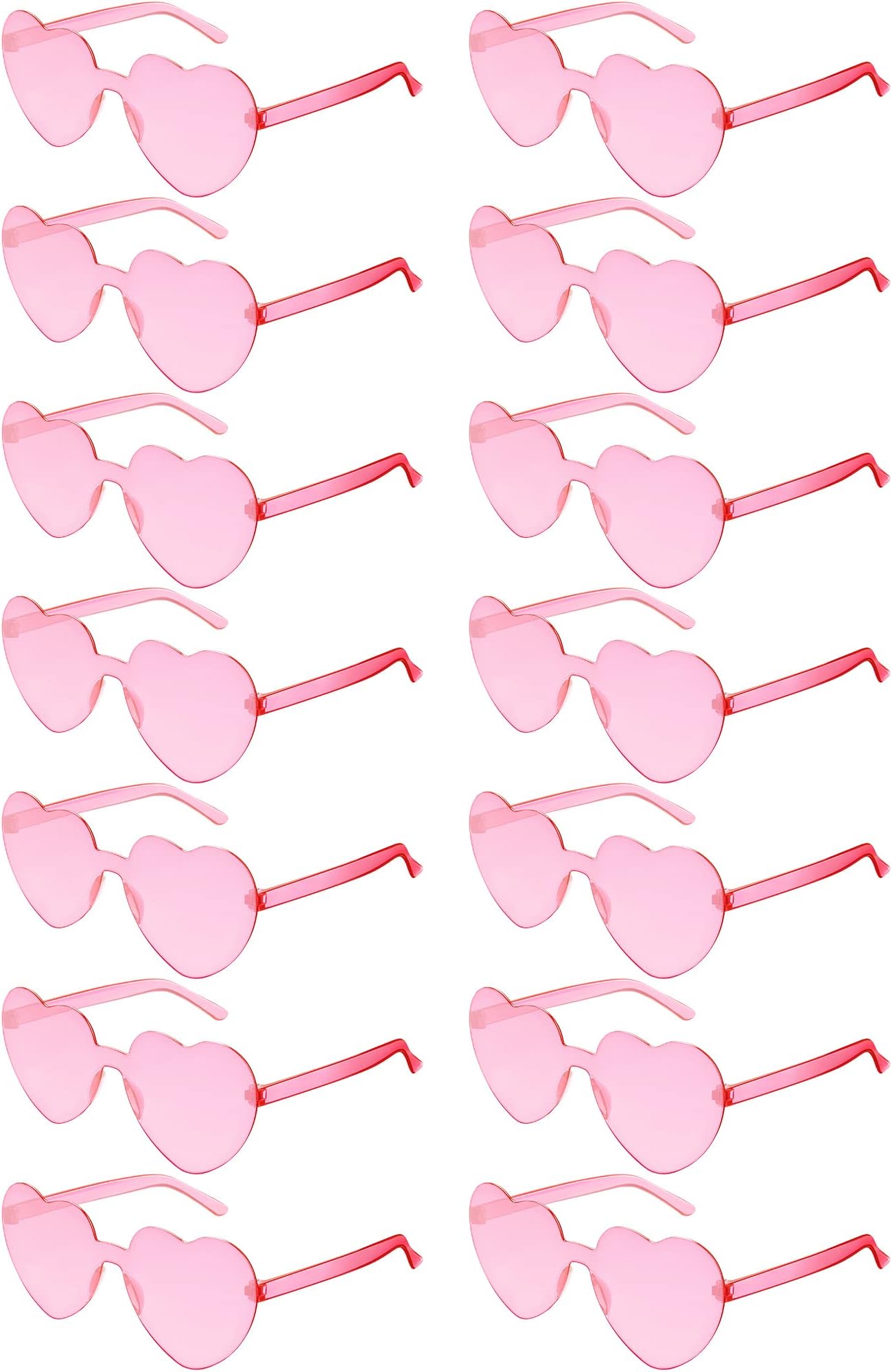 Flutesan42 Pairs Summer Heart Shaped Sunglasses Bulk for Women Trendy Rimless Glasses Beach Hawaii Party Favor