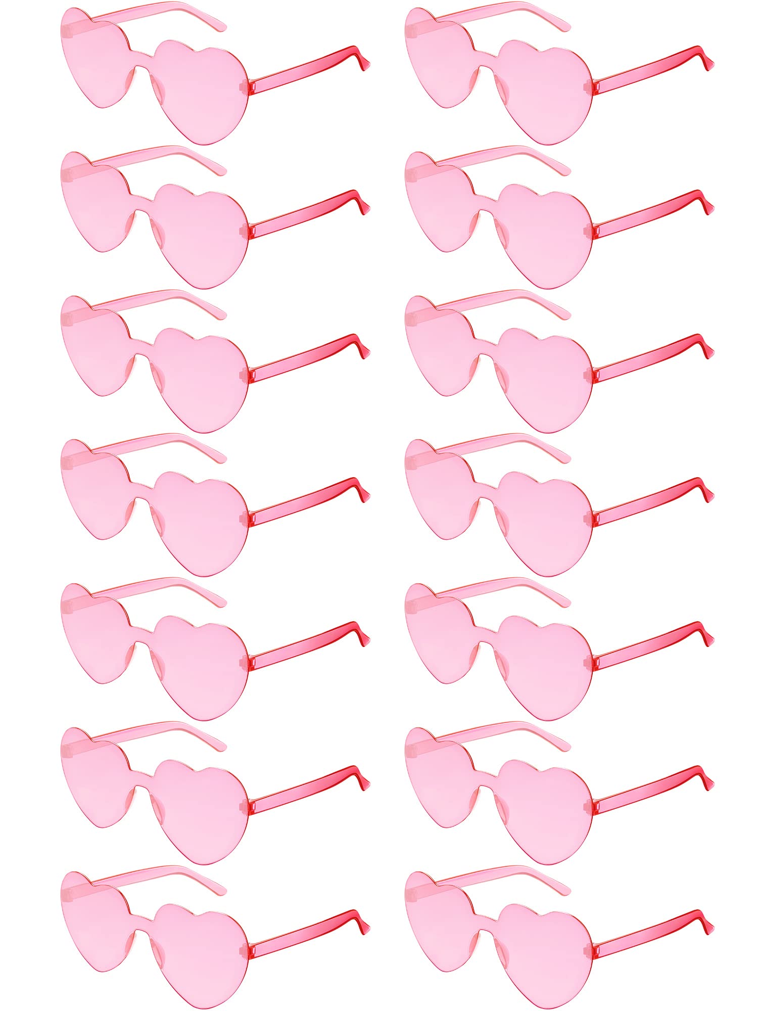 Flutesan42 Pairs Summer Heart Shaped Sunglasses Bulk for Women Trendy Rimless Glasses Beach Hawaii Party Favor