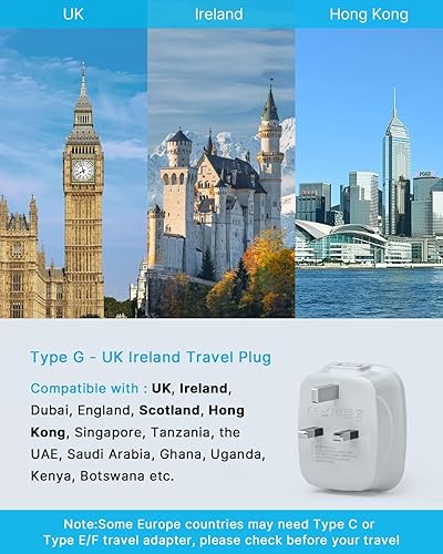 Vista 15 de VINTAR - Paquete de 2 adaptadores de corriente para Italia, adaptador de enchufe de viaje con 2 USB y 2 salidas americanas, adaptador de salida 4
