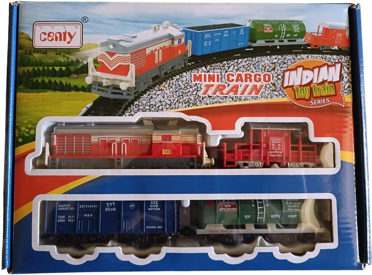 A S Collection Mini Train Engine Small Size Models with Railway Tracks for Kids, Train Set for Kids 3+, 4+, 5+ Year | Made in India Toys | Color May Vary (Mini Cargo Train)