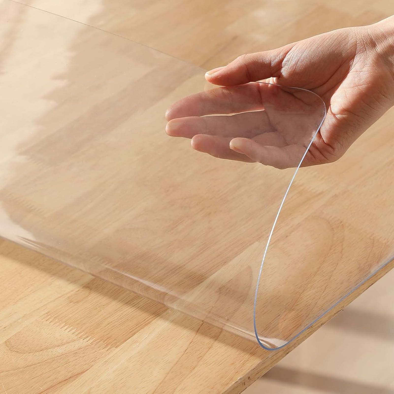 Sous-main Transparent 1.5 mm, Tapis de Bureau en PVC, Protecteur de table pour Bureau, Maison, école(Transparent,70 cm × 180 cm（ 28'' x 71'' ）)