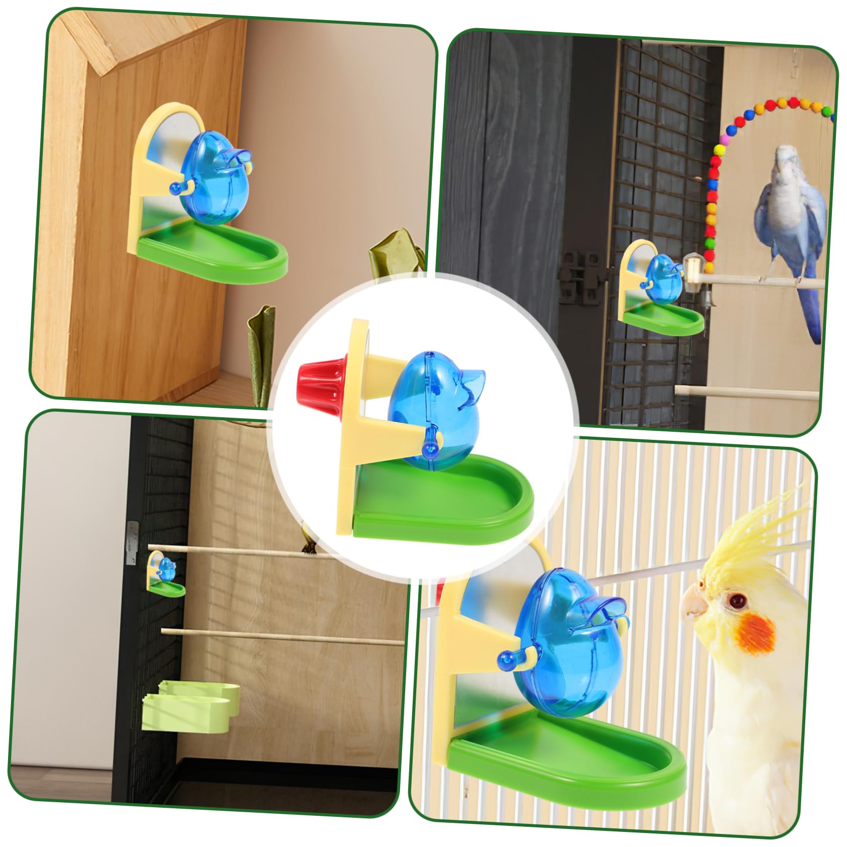 ibasenice Juguete Divertido para Loros Color Aleatorio Diseño Simple Dispensador de Comida, Material Metal y Plástico para Entrenamiento y Entretenimiento de Pájaros