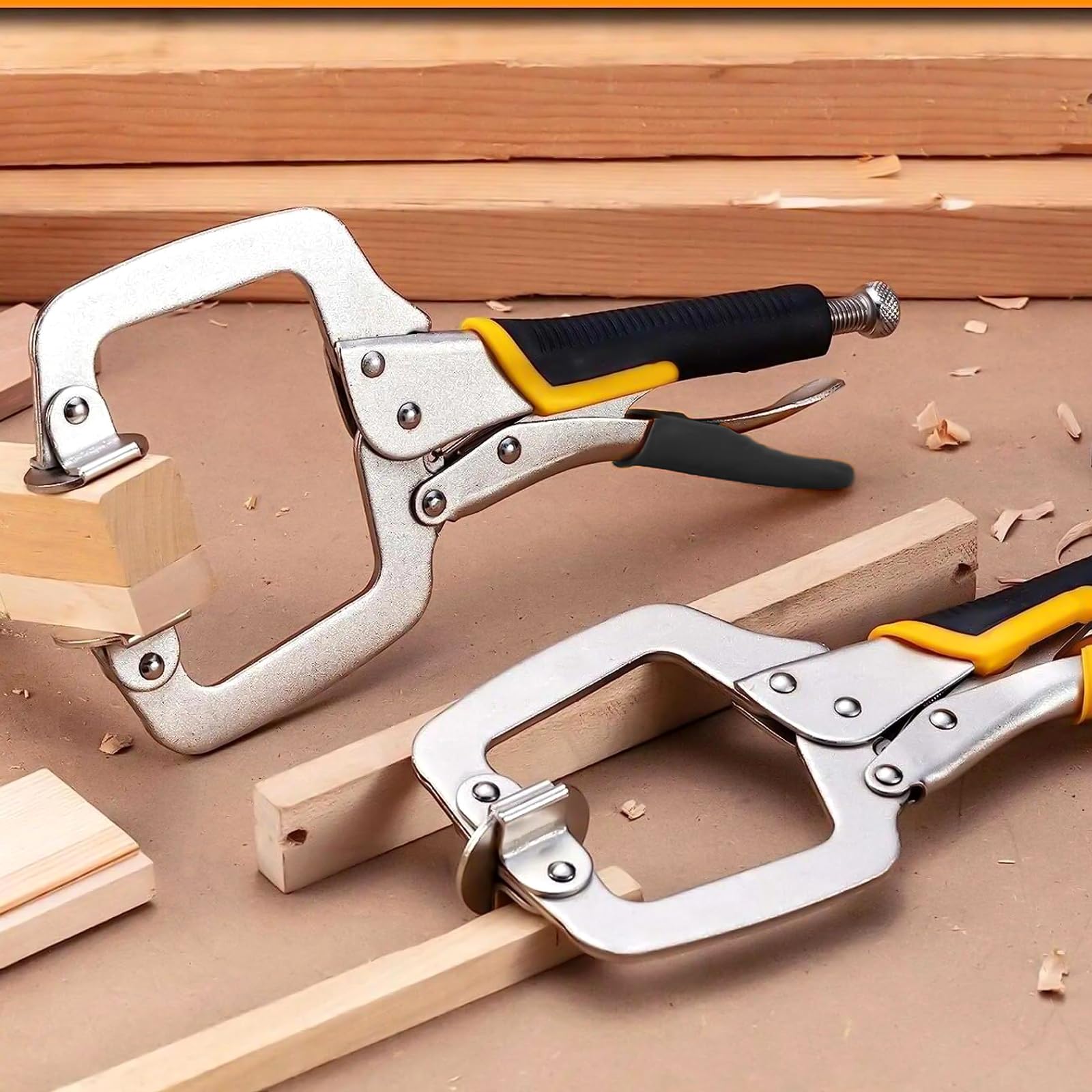 Lot de 3 Serre-joints en C, Pince Étau en Acier Robuste 11 Inch, Ouverture Max 8 cm, Pince de Serrage pour Travail du Bois, Soudure & Bricolage