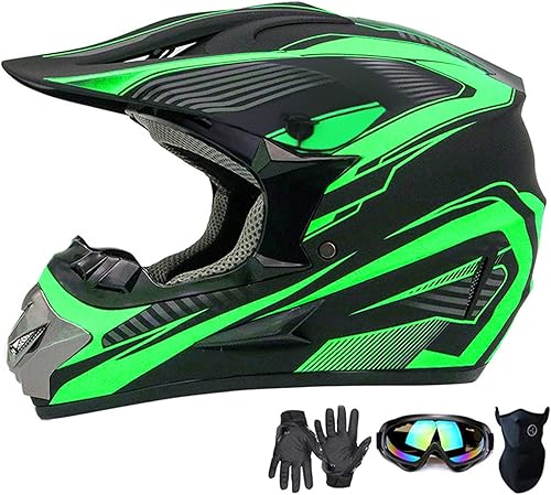 Casco de motocross, casco de motocicleta ATV ATV para jóvenes y adultos, casco de bicicleta de montaña BMX de 4 ruedas para niños, certificado DOT,