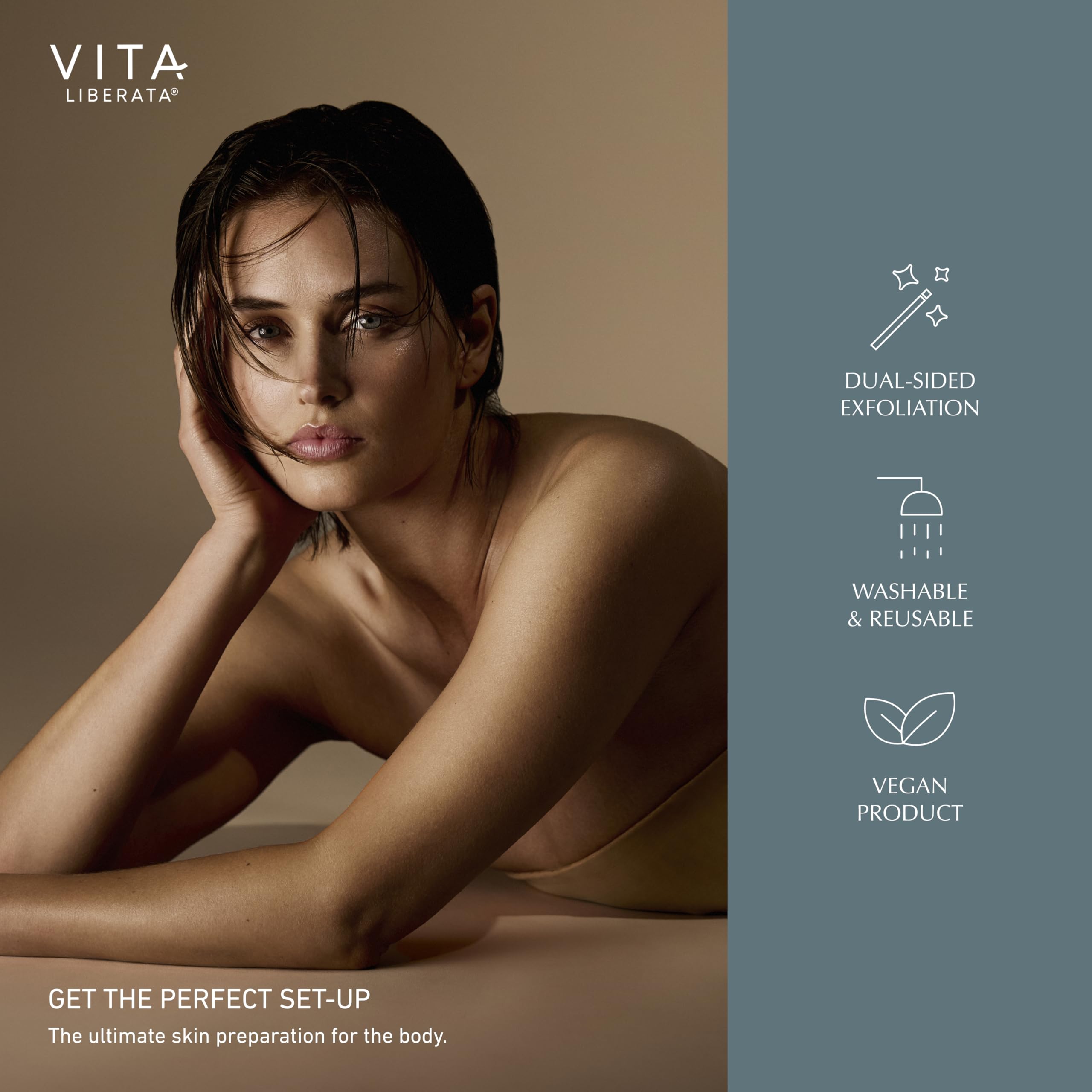 Vita Liberata Dual Sided Luxury Exfoliating Mitt - 2 in 1, Exfoliates for a Smooth and Even Skin Texture, Reusable & Easy to Wash, Vegan