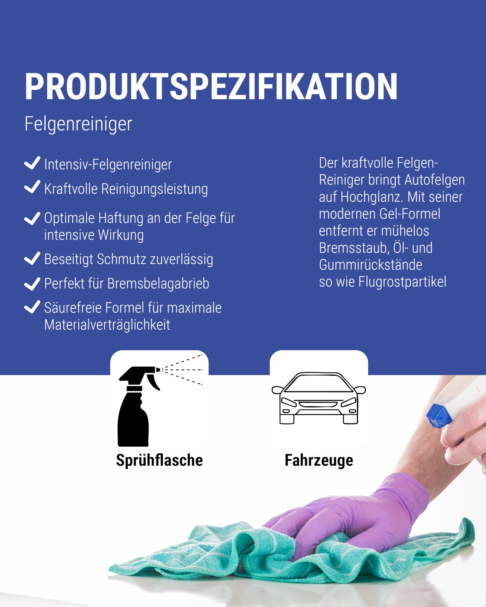 Felgenreiniger 10L für alle Felgentypen | Kraftvolles Reinigungsmittel für glänzende Felgen, entfernt selbst hartnäckige Verunreinigungen, langanhaltender Glanz