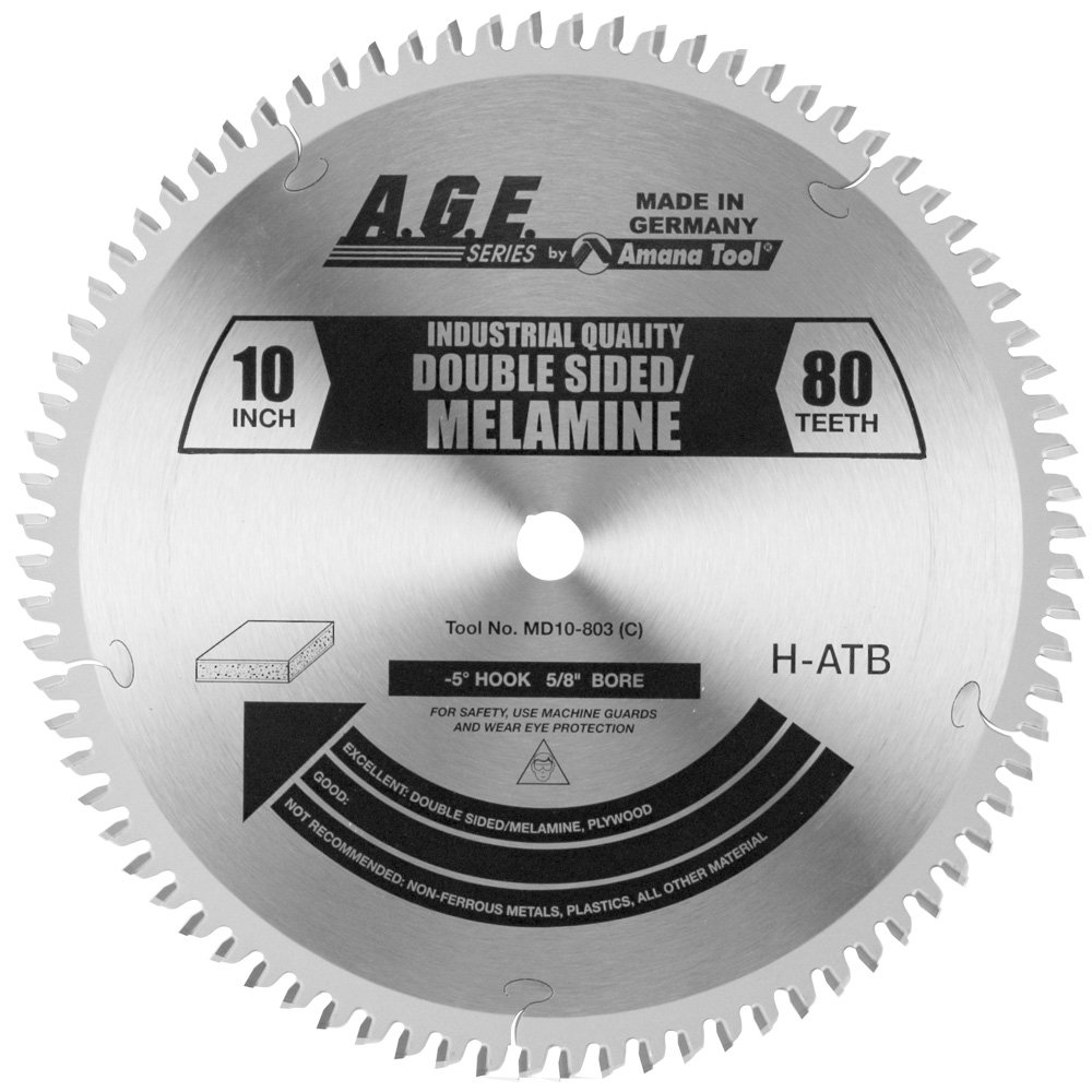 A.G.E. Series - Melamine 10" X 80T 5/8" Bore (MD10-803)