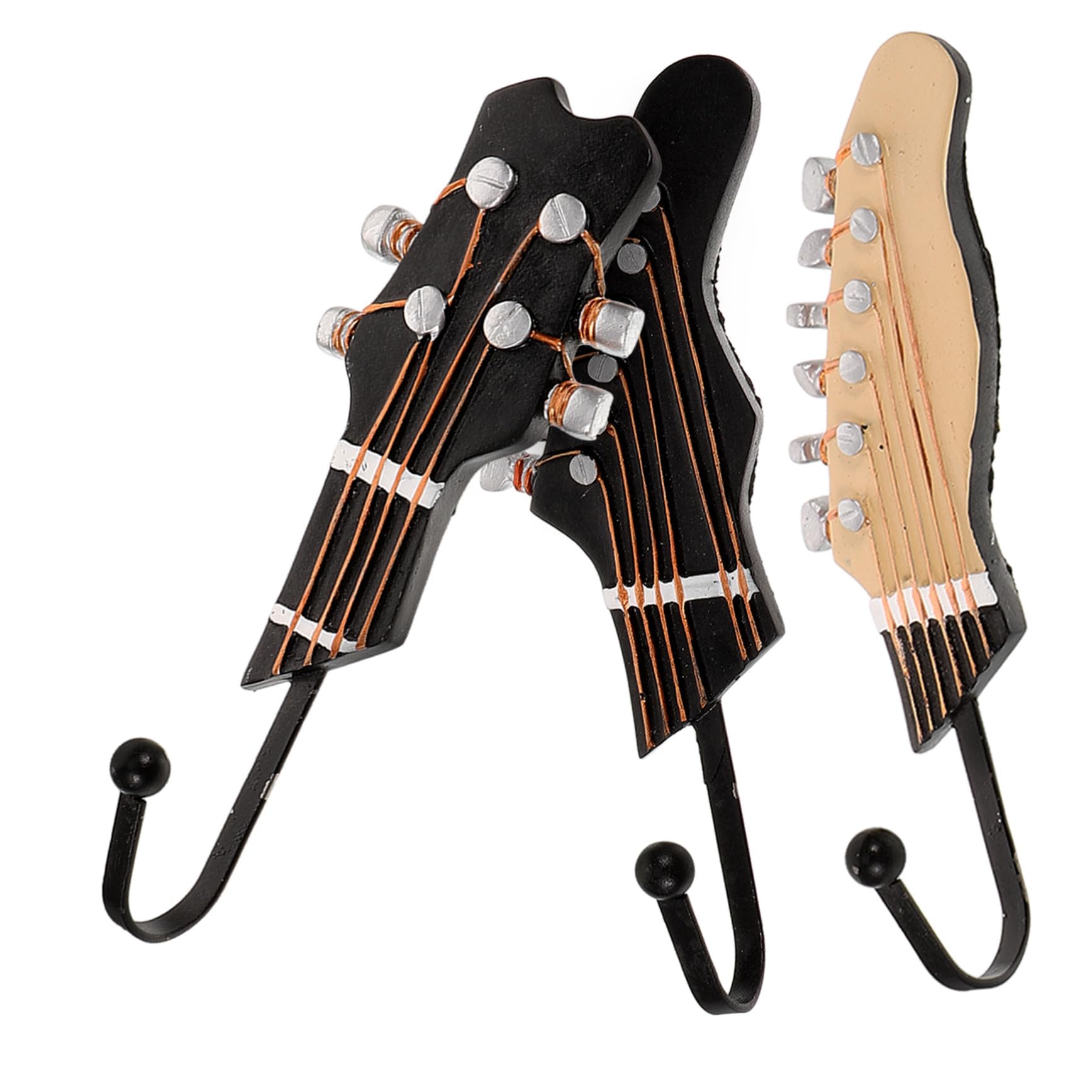 3 Stück Resin Gitarren Wandhaken Dekorativer Schlüssel und Handtuchhalter Kompakte Einzigartiges Musikdesign Einfache Montage für Flur Schlafzimmer für Musikliebhaber