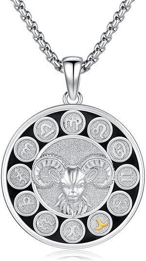 Zodiac Sign Necklaces for Women Men 925 Sterling Silver Constellation Jewelry Pendant Horoscope Medallion Retro Celestial Astrology Astrology