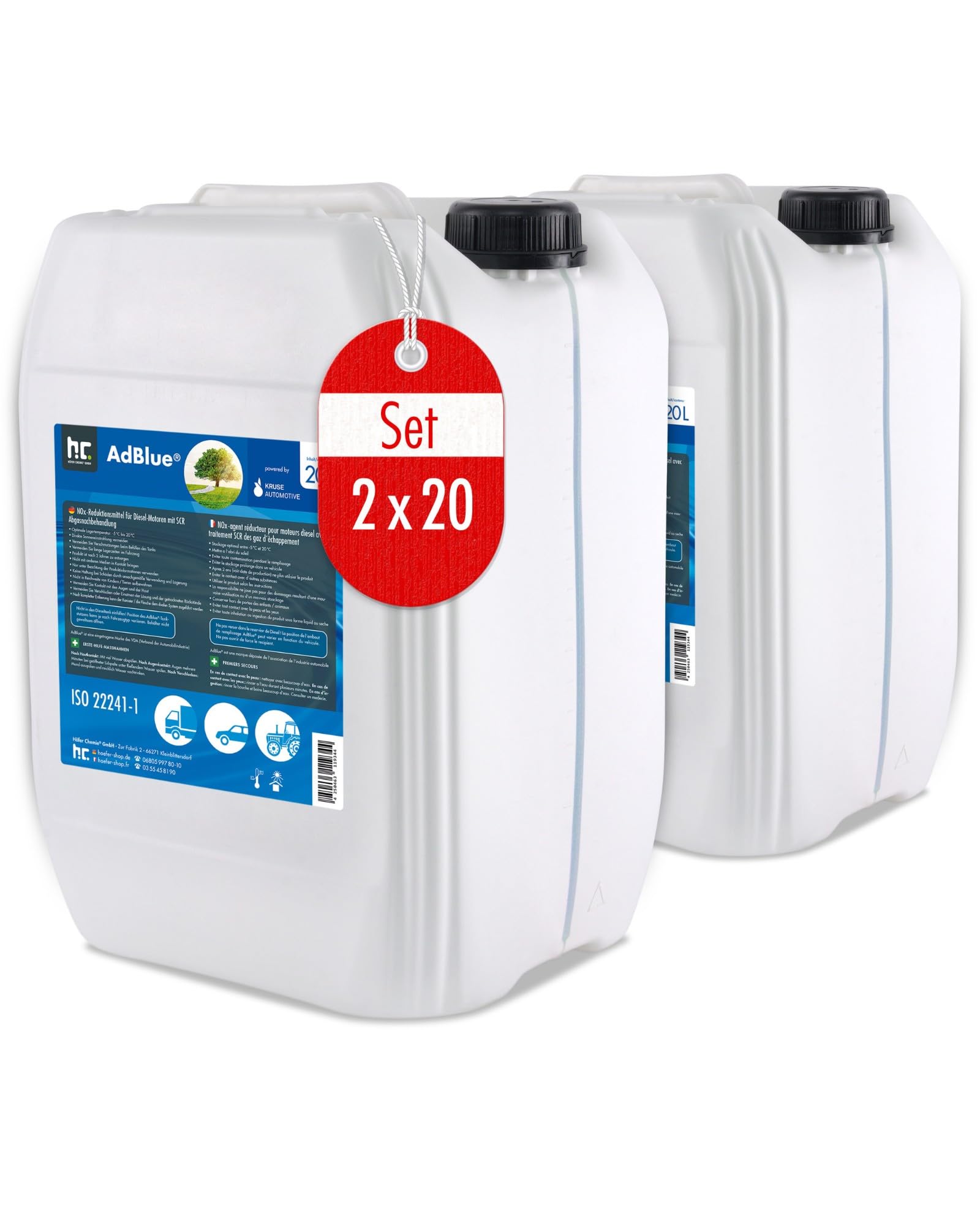 2 x 20L AdBlue® - en bidon de 20 L - ISO 22241-1
