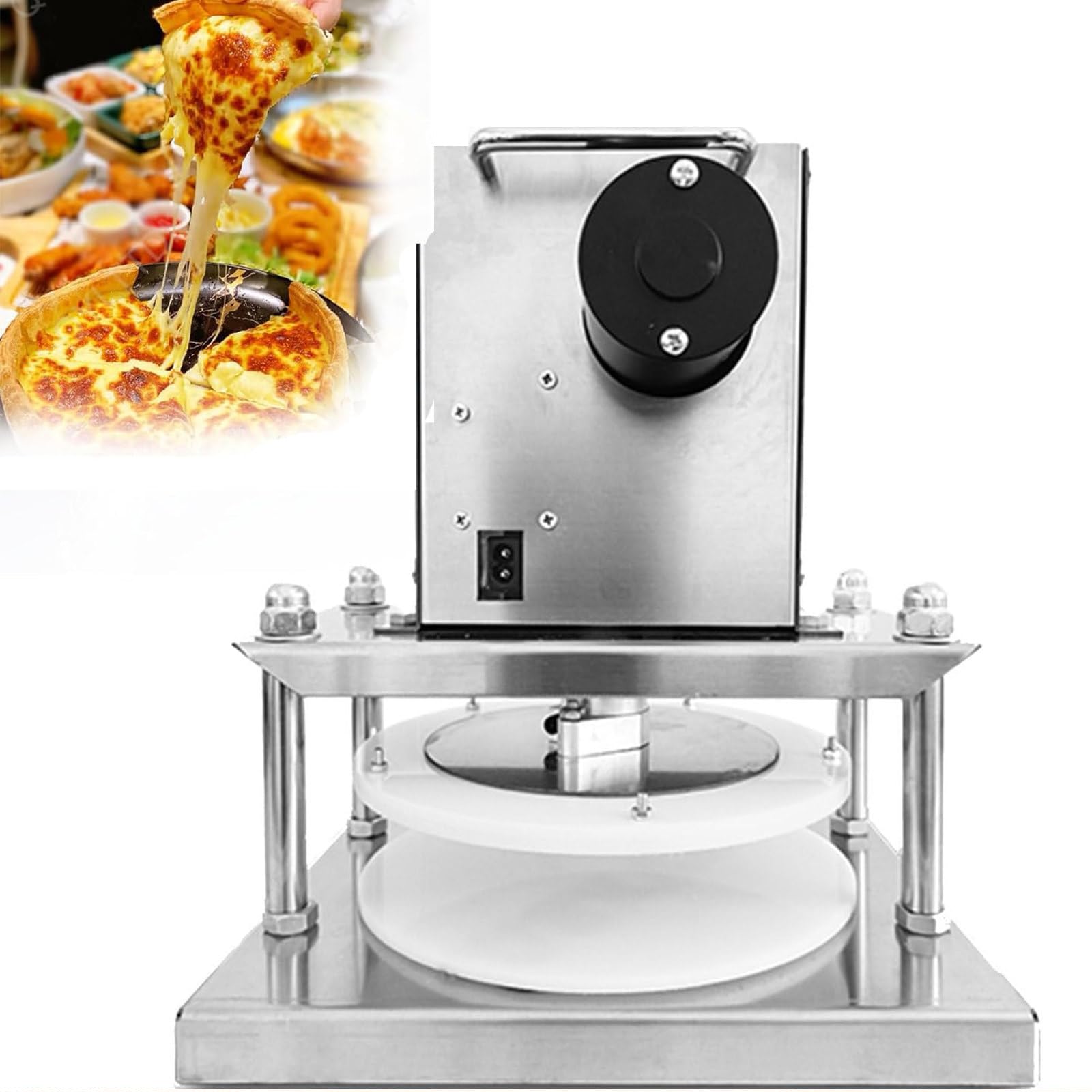 JJENXYYDS 8.6 Inch Commercial Electric Dough Sheeter, Pizza Dough Press for Pastry, Pizza Dough Roller Electric Rolling Pin,for Pies, Tortillas, Breads, Pizzerias, and Bakeries