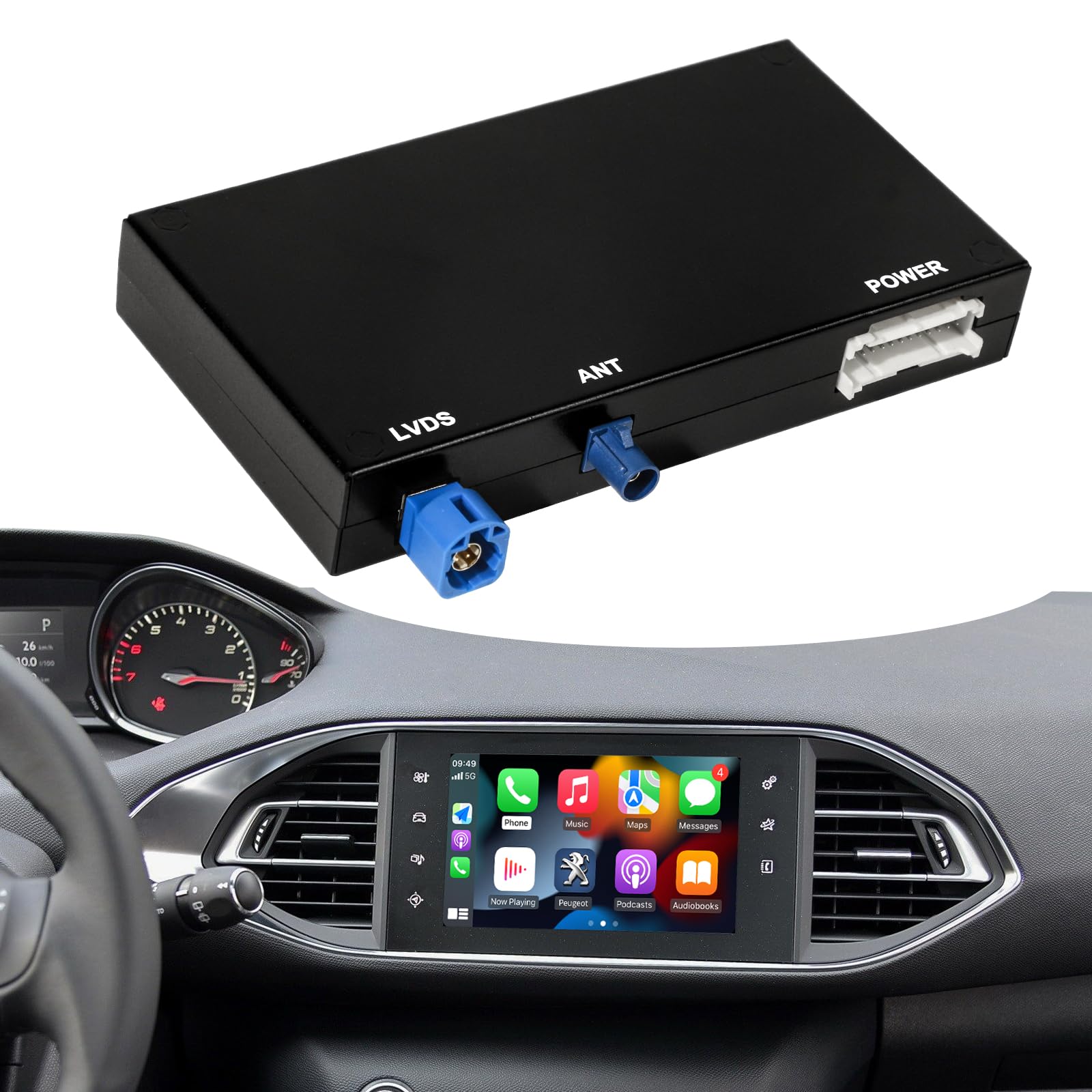 Module CarPlay/Android Auto Sans Fil Pour Peugeot & Citroën - Compatible SMEG/MRN, Plug & Play, Caméra OEM