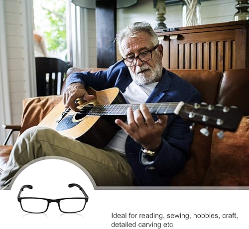 Miniatura 5 de EXCEART - 2.50 gafas de miopía plegables gafas de lectura negras de miopía gafas de larga distancia con estuche portátil