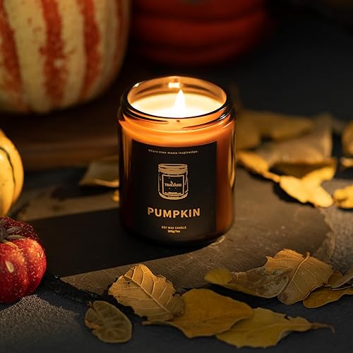 Miniatura 5 de TIMEYARD Vela perfumada de calabaza, vela de regalo para hombres y mujeres, moderna vela en tarro de Halloween para el hogar, velas de soja
