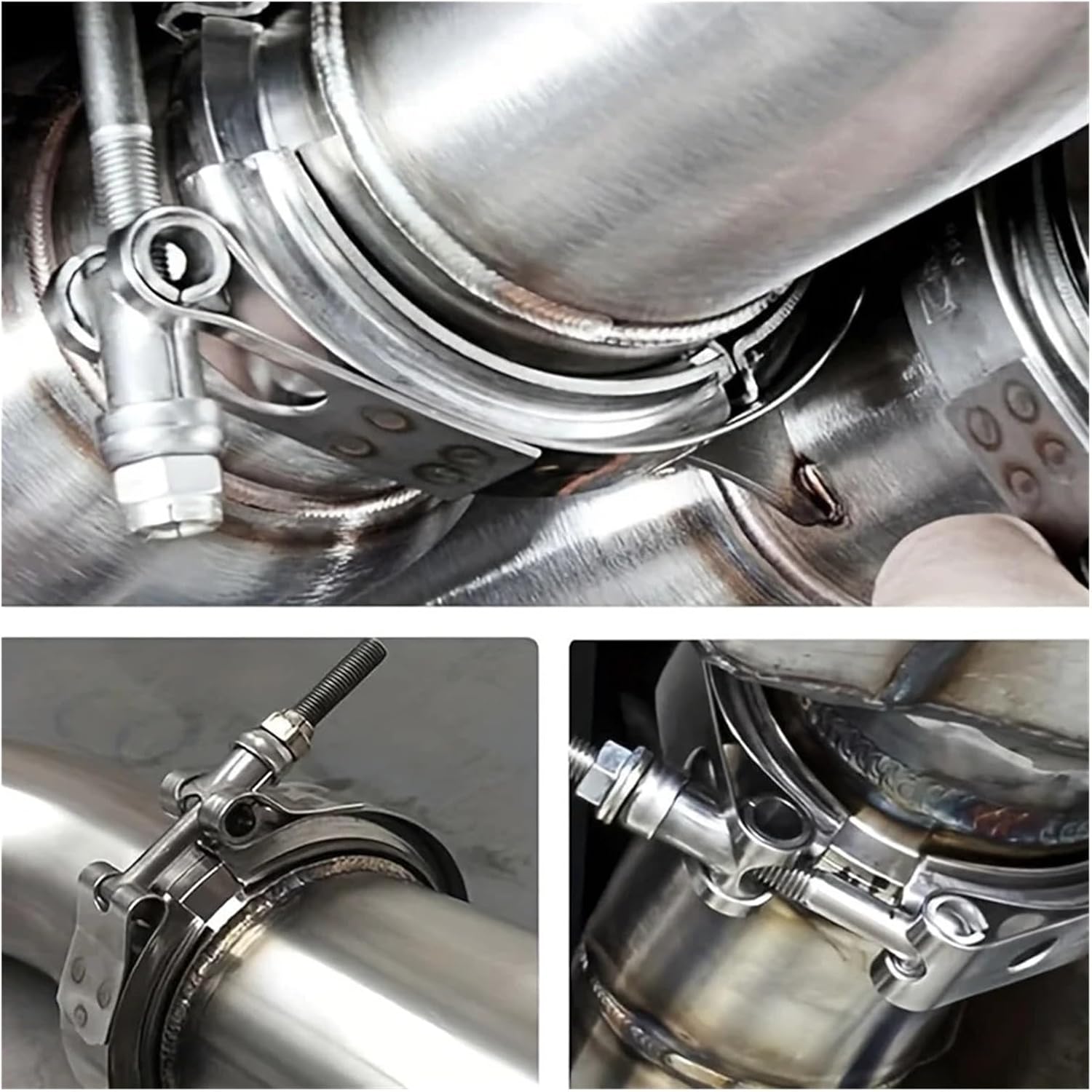 2.5" 3" V Band Clamp With Flange Male Female Stainless Steel Fit for Exhaust System, Turbocharger, Downpipe, Muffler(3 inch)