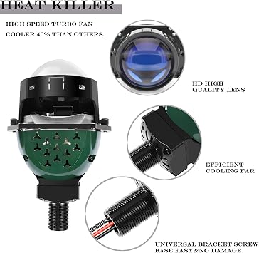 3.0 Inch Bi-LED Projector Lens with High Low Beam - 110W/pair 20,000LM 6000K White Focus Beam DOT Approved Clear Cut off Line