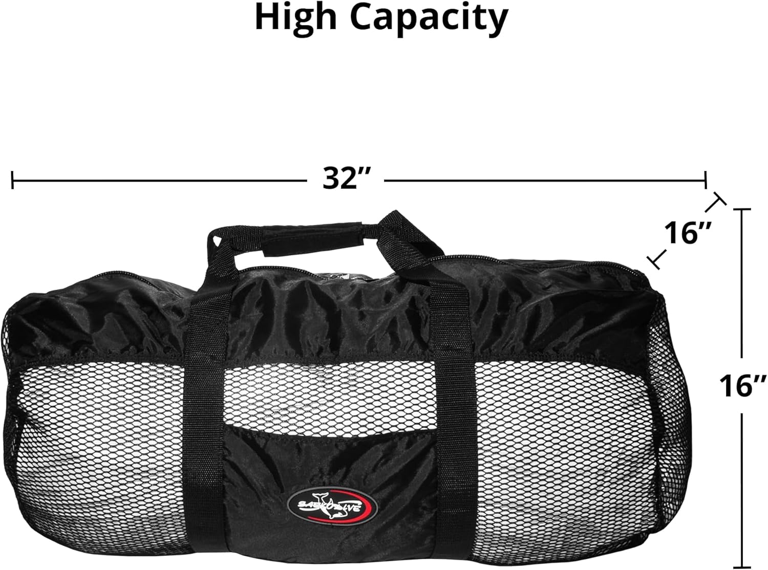 XL Mesh Beach Bag with Zipper - Foldable Extra Large Duffle Bag For Scuba Gear, Snorkel Gear, and Outdoor Water Activities