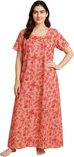 Bahumaan Pure Cotton Nighty for Women with Pocket Free Size | Maxi Dress for Women Cotton | Night Dress for Woman Gown | C... Price In India