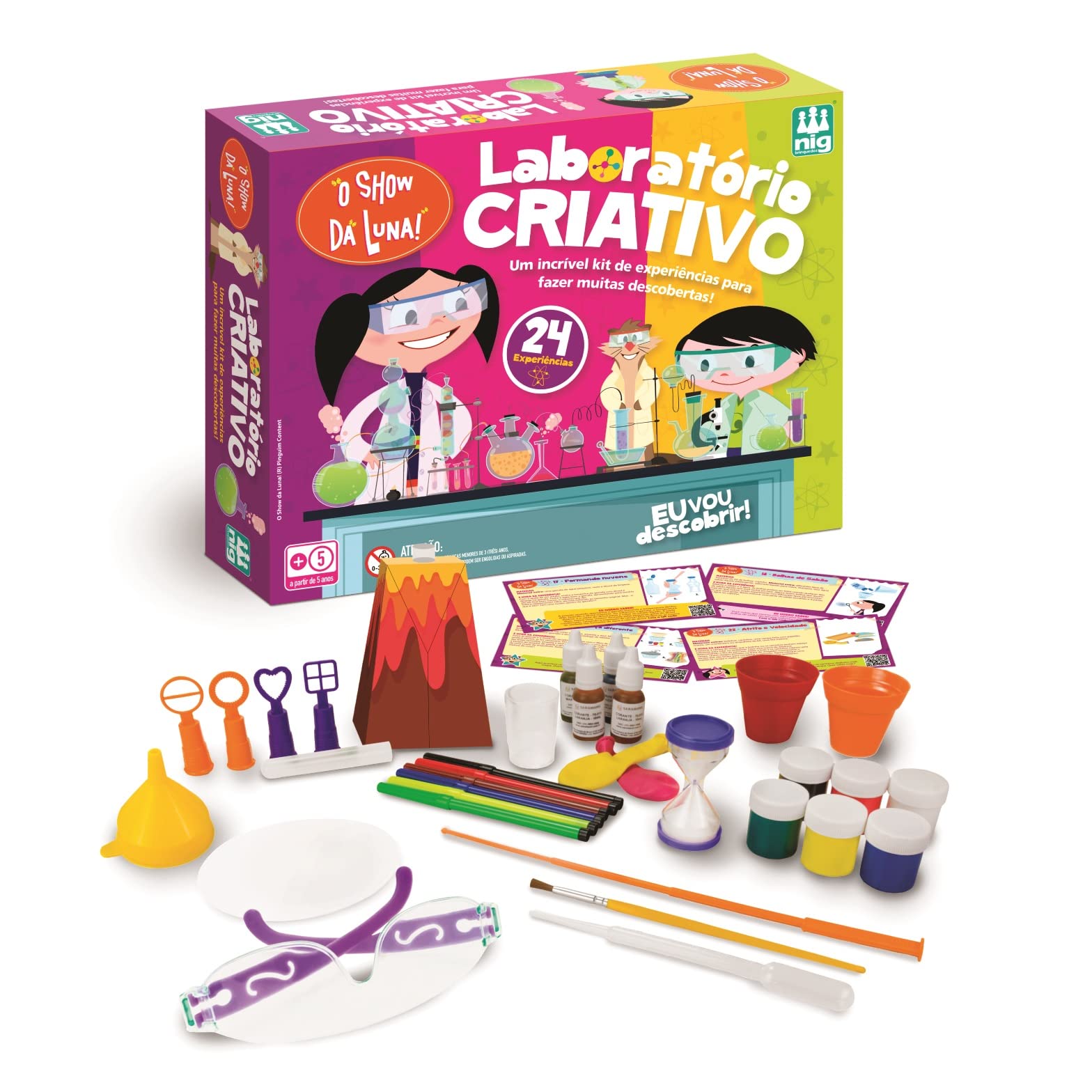 naf Luna 知育玩具 Laboratório Show da Luna Criativo Infantil Kit com 24 Experimentos