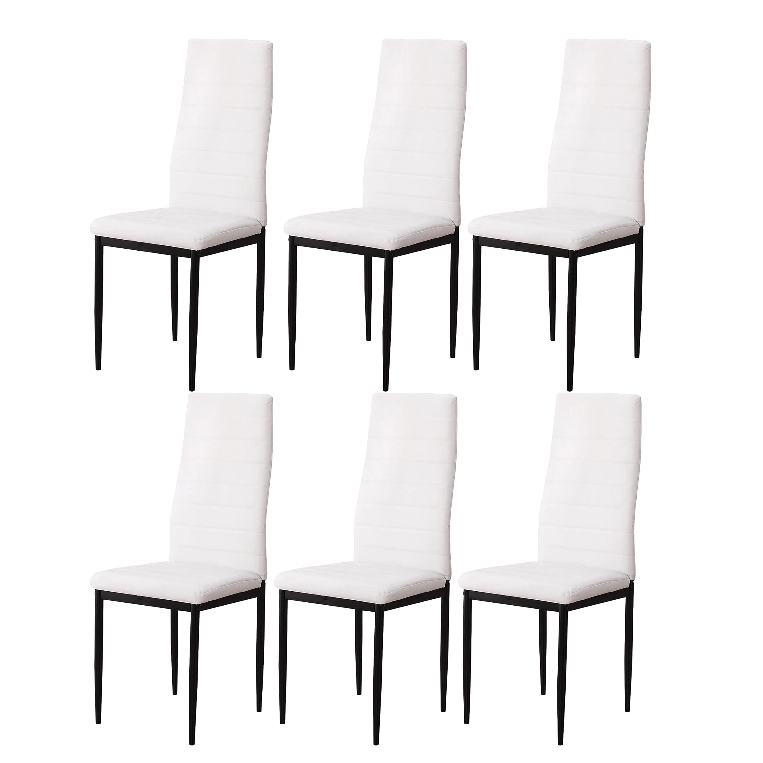 Pack de 6 Sillas de Comedor y Salón | Modernas y Cómodas | Tapizadas en Color Blanco | Modelo Serenity